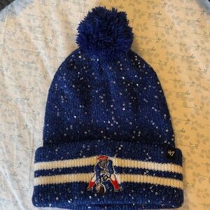 NFL Patriots Blue/White Glitter Hat